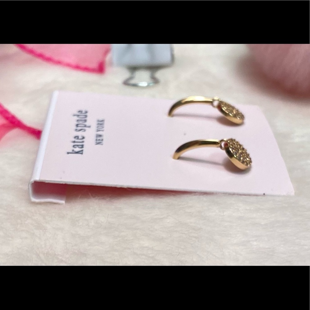 NEW KATE SPADE GOLD PAVE DROP EARRINGS - Picture 5 of 6